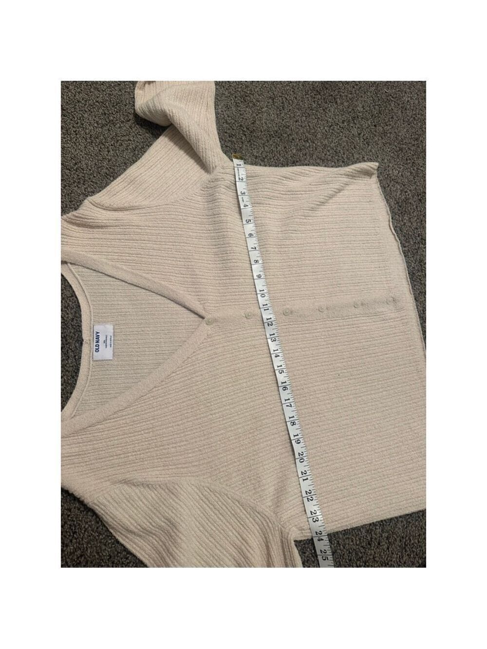 Old Navy Beige Ribbed V Neck Cardigan Women's XXL - Picture 8 of 9
